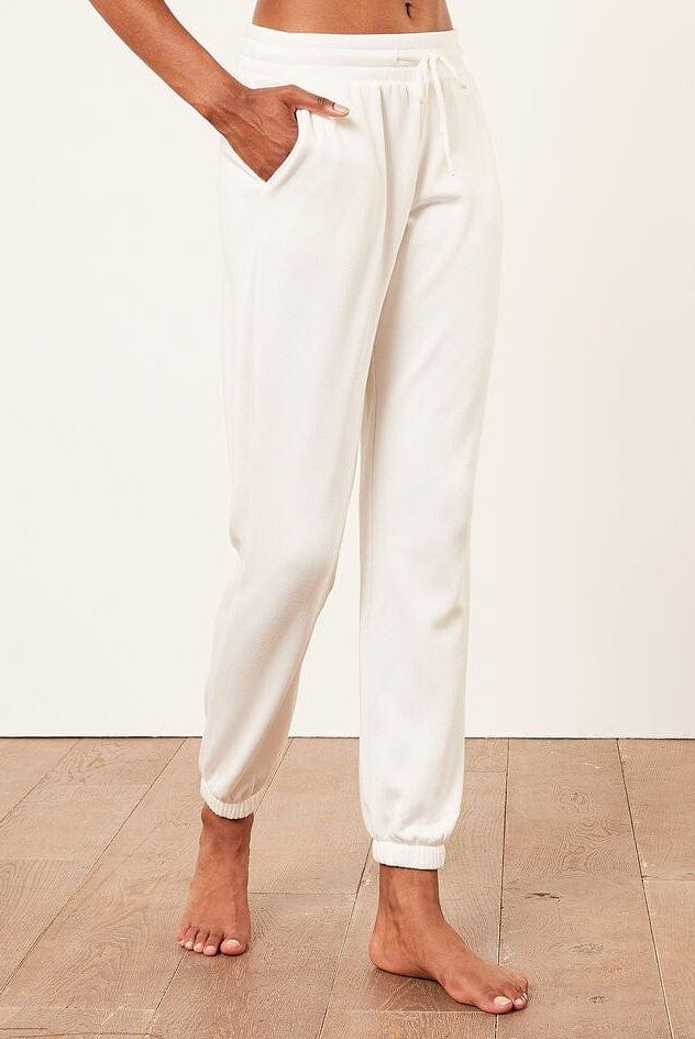 اتام سويت بانتس رياضي طويل واسع مع رباط على الخصر نسائي بيج فاتح