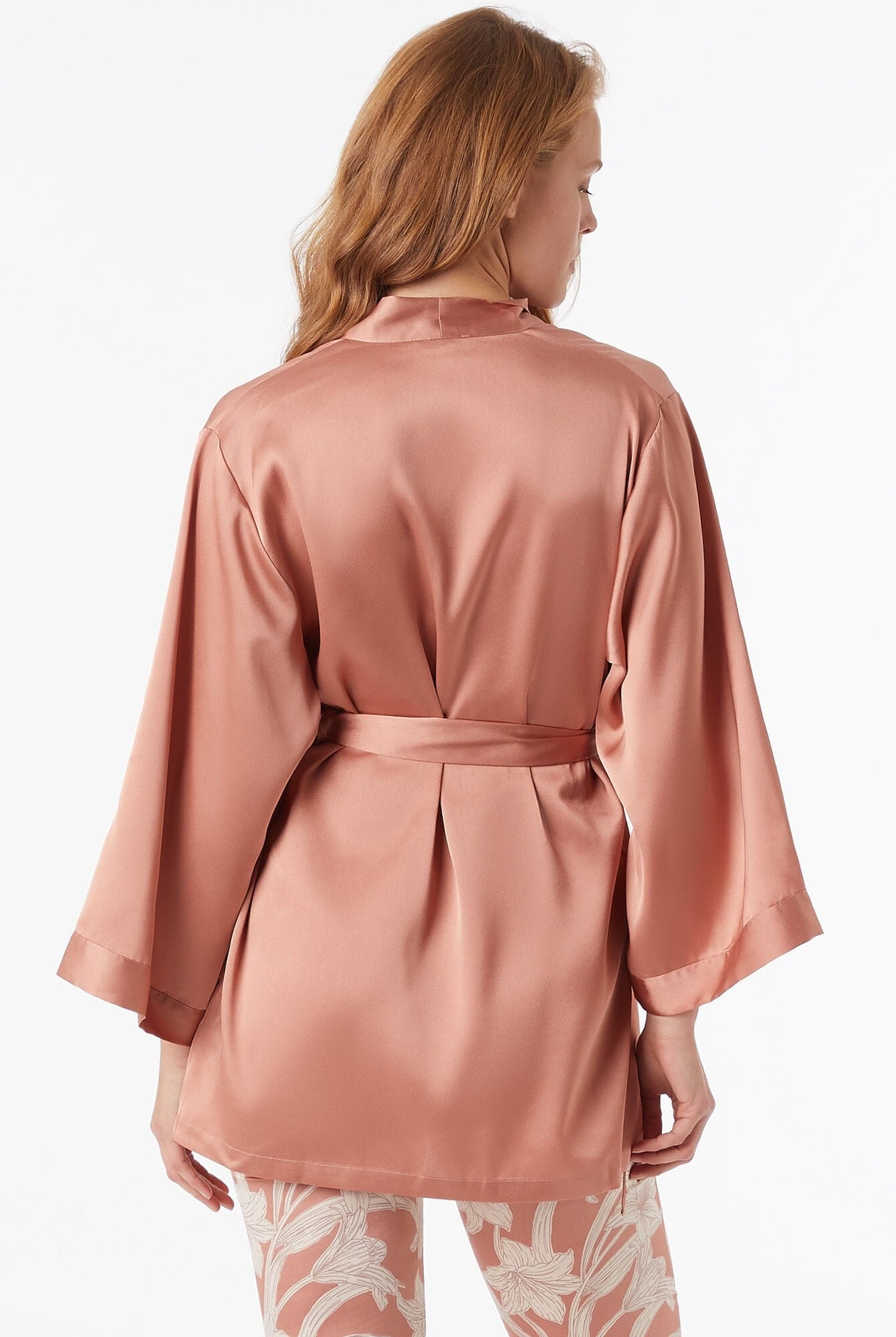 اتام بيجامة نوم 3 قطع بنطلون مشجر وتوب مع كارديجان سادة نسائي رملي