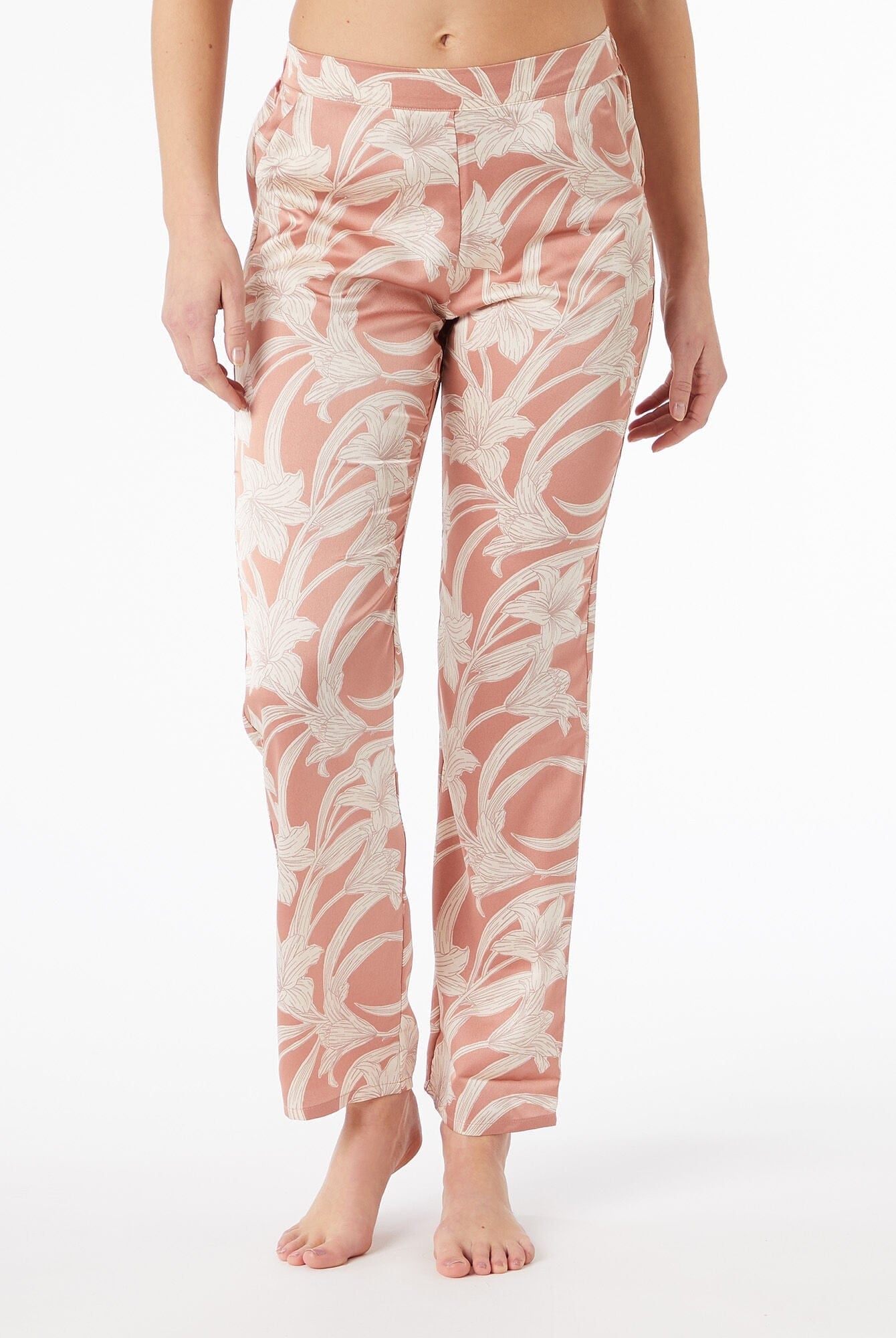 اتام بيجامة نوم 3 قطع بنطلون مشجر وتوب مع كارديجان سادة نسائي رملي