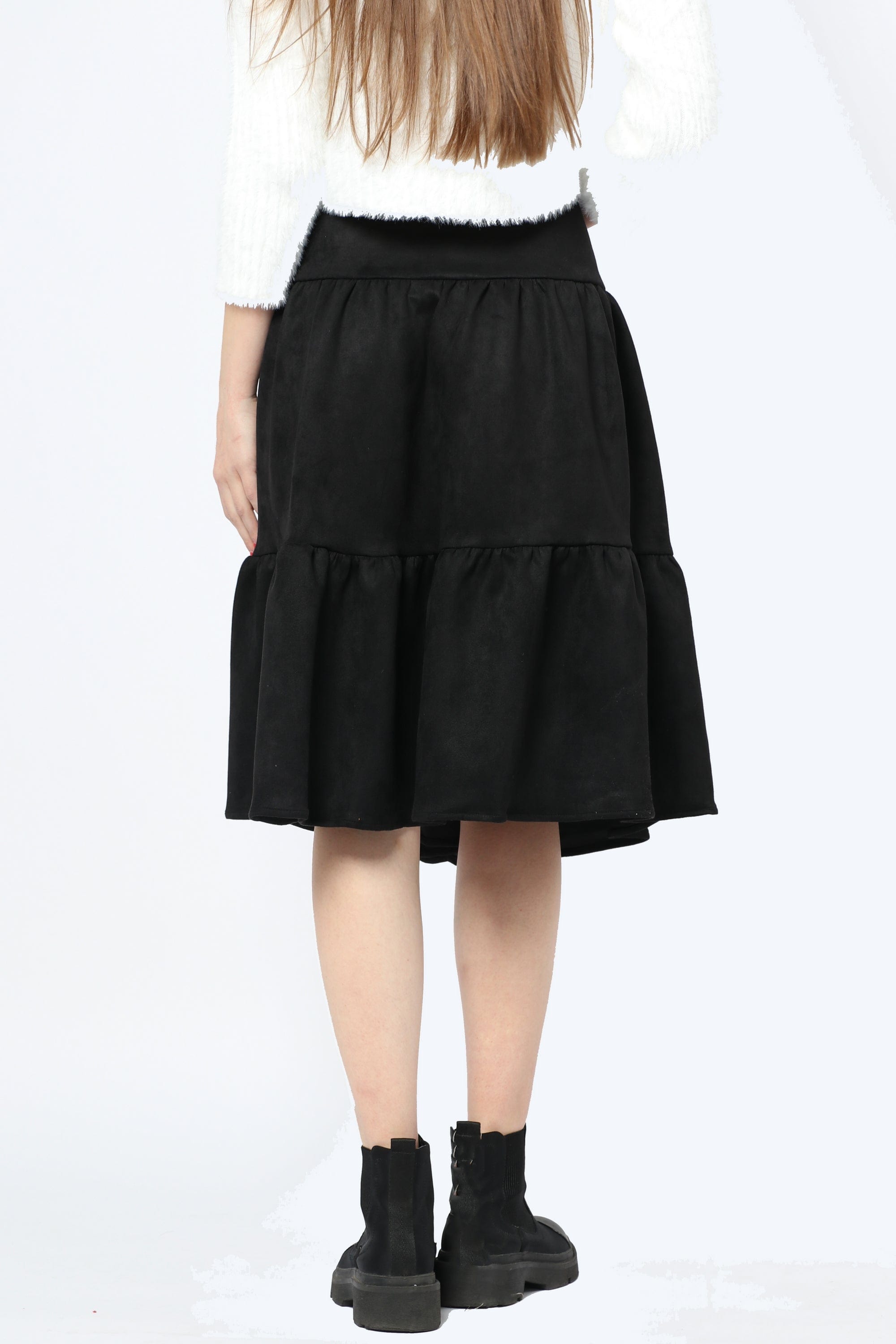 كيتشن جيبة ميدي خصر مرتفع بأزرار أمامية أسود