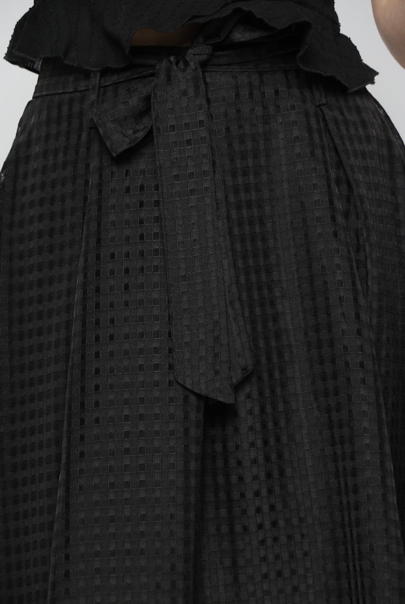 كيتشن تنورة ميدي واسعة مخرمة مبطنة