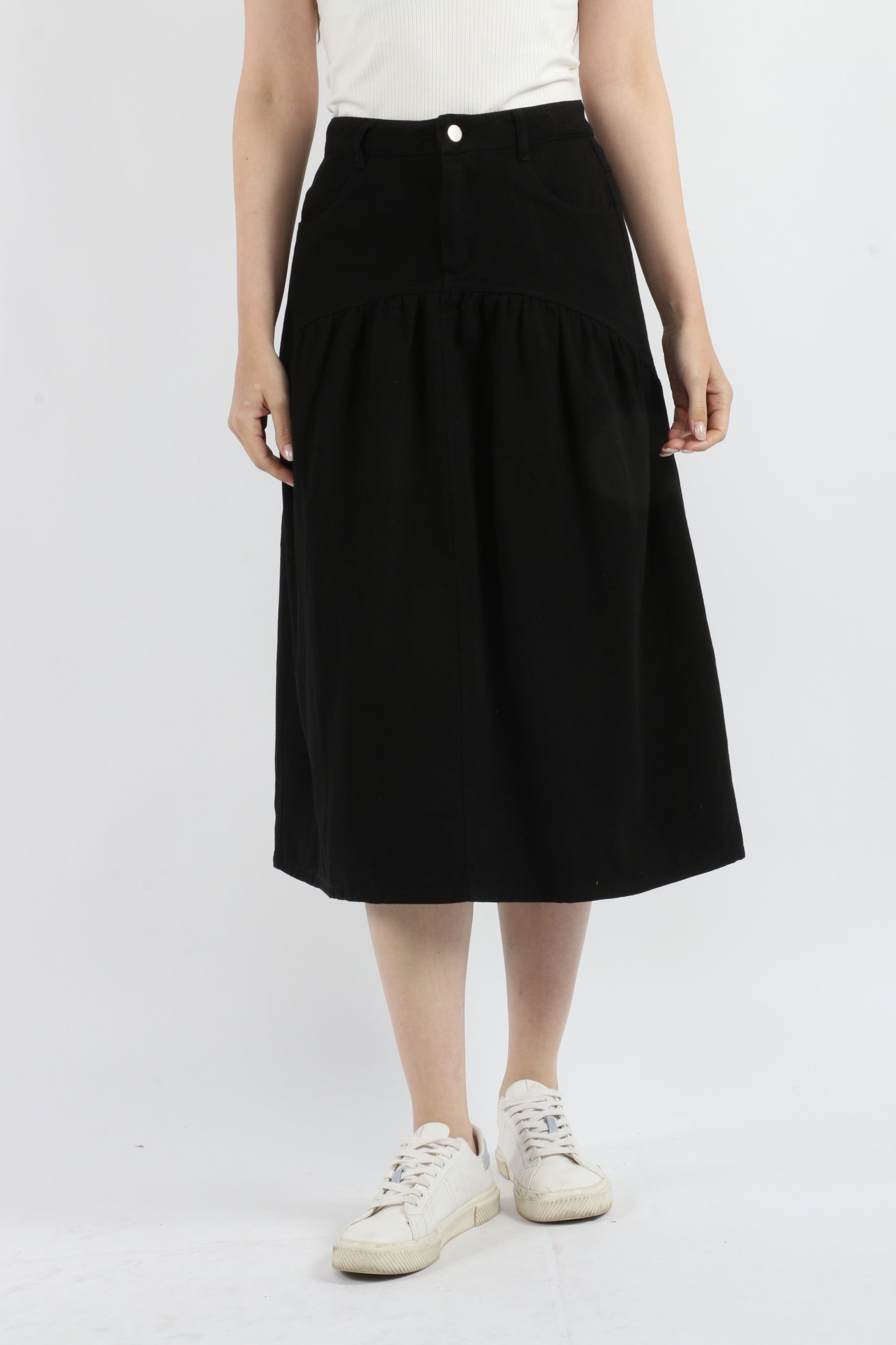 كيتشن تنورة ميدي سادة واسعة نسائي