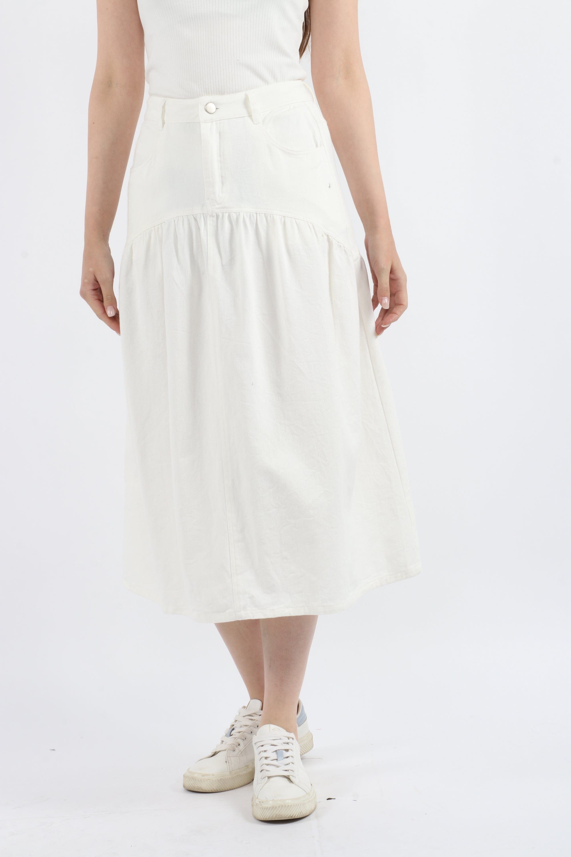 كيتشن تنورة ميدي سادة واسعة نسائي