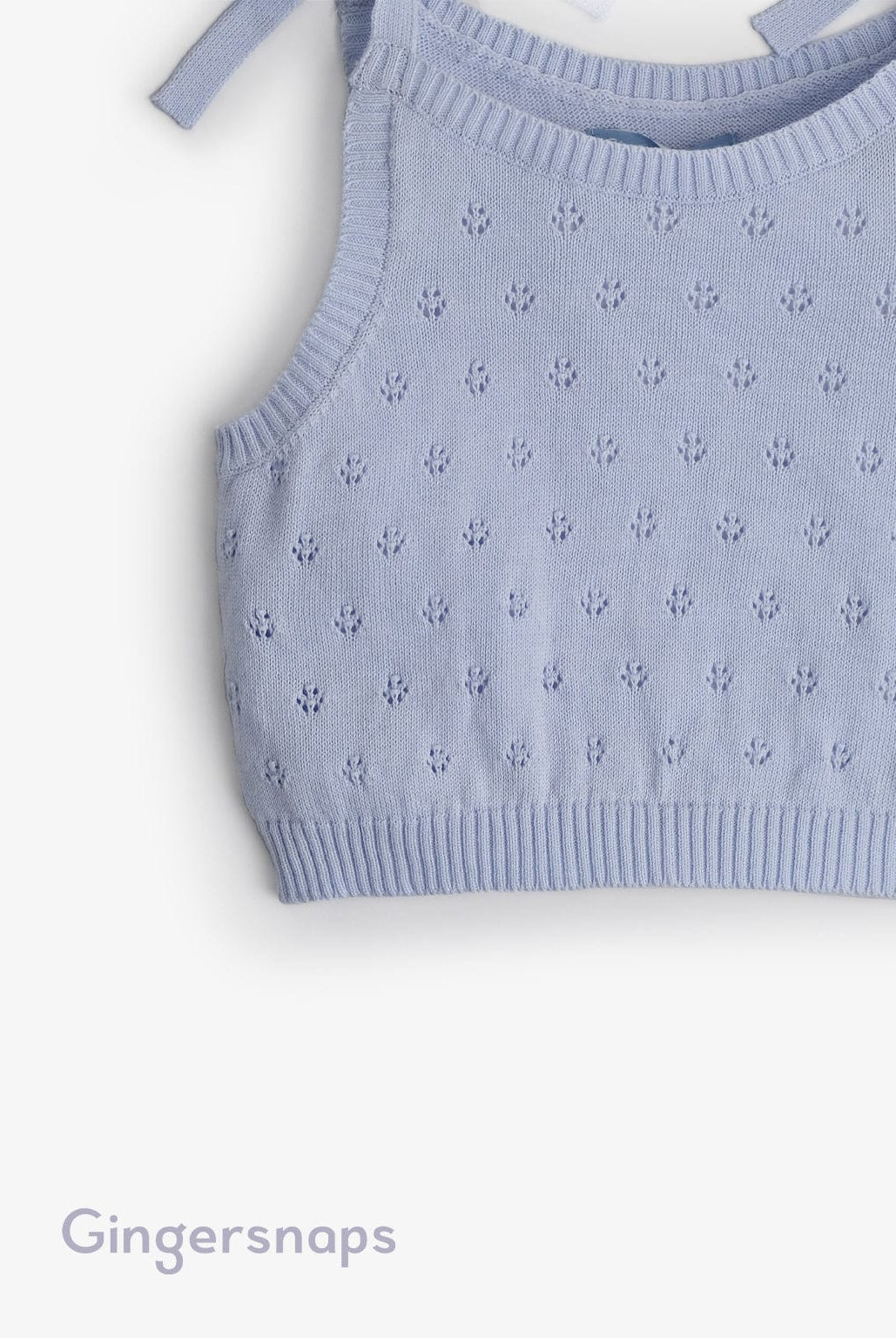 جينجرسنابس بلوزة بناتي مخرم حمالات أزرق