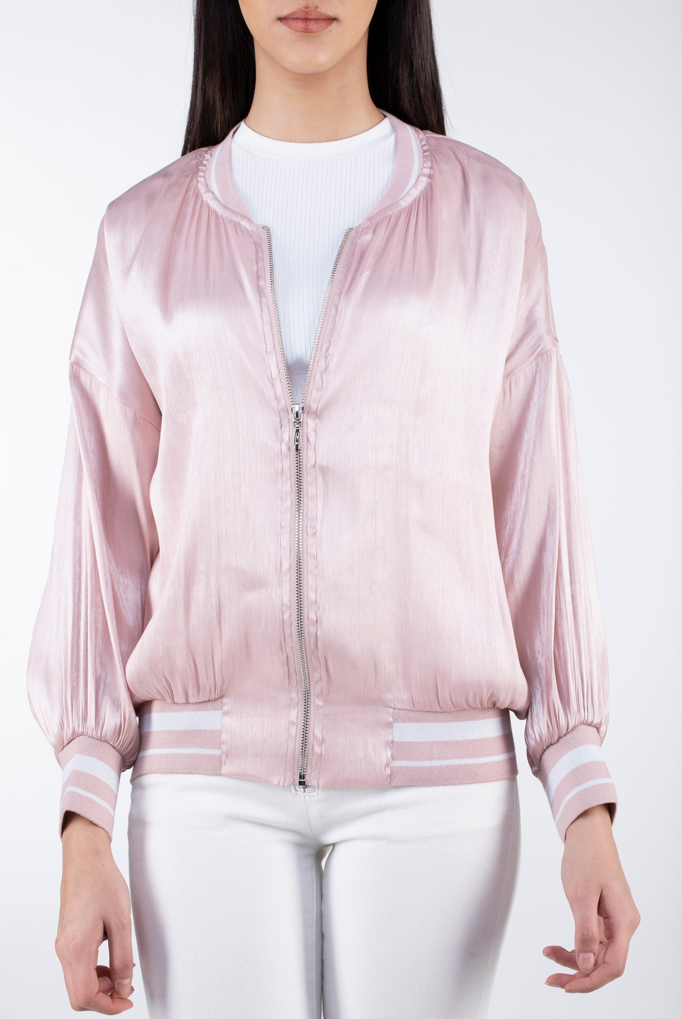 كيتشن جاكيت بسحاب بدون ياقة كم طويل نسائي