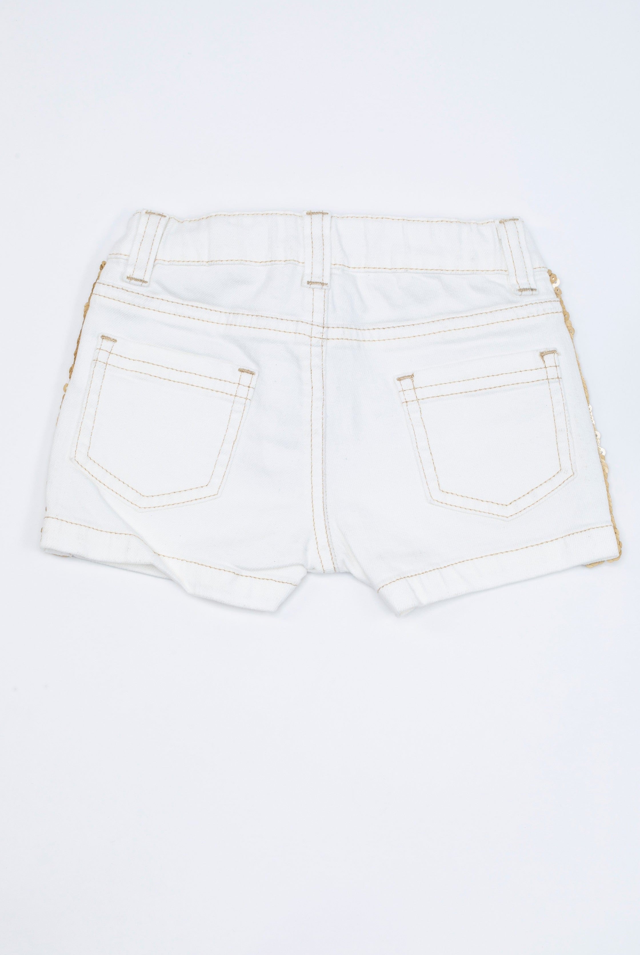 جينجرسنابس شورت بناتي جينز سادة بقشر سمك أبيض