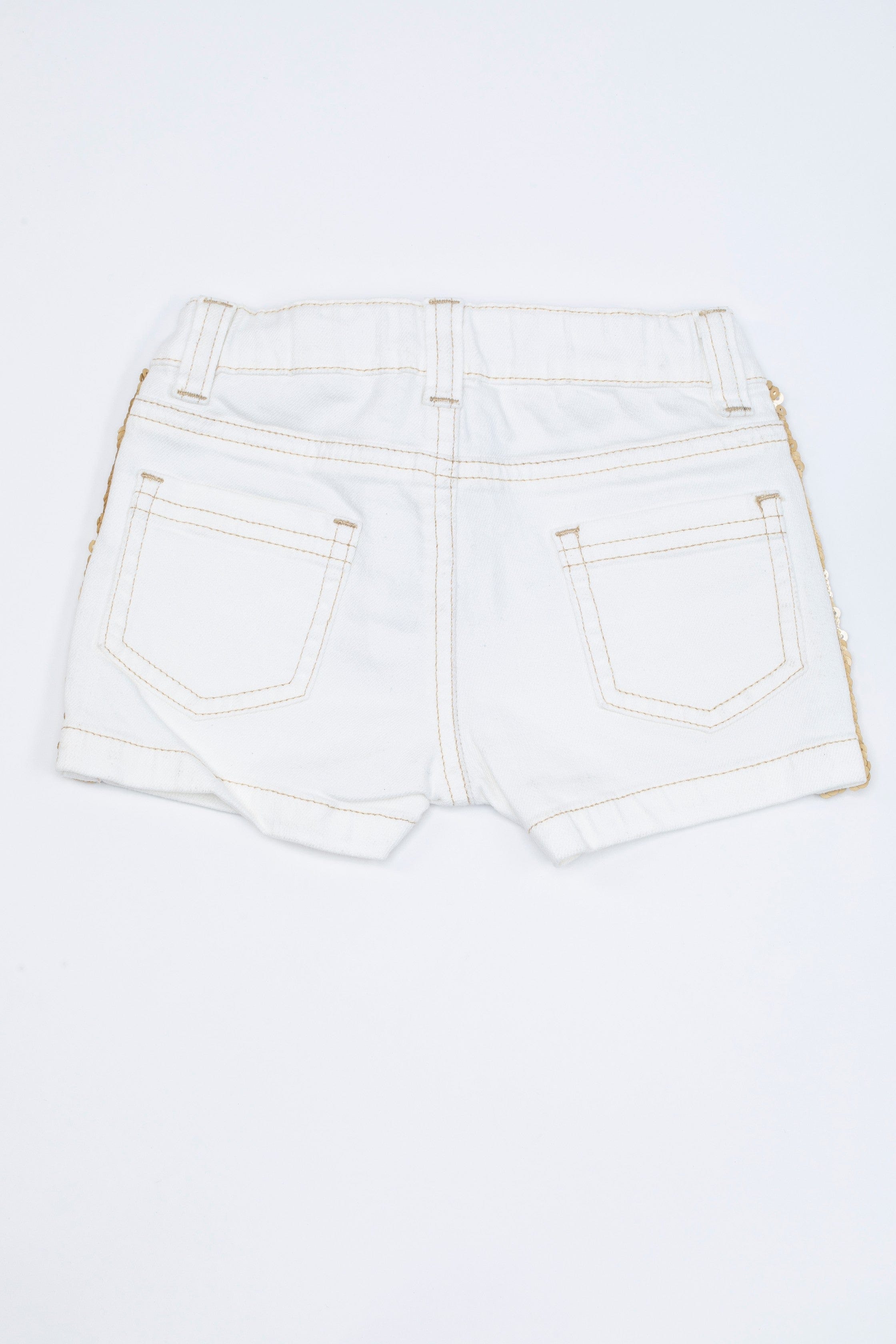 جينجرسنابس شورت بناتي جينز سادة بقشر سمك أبيض