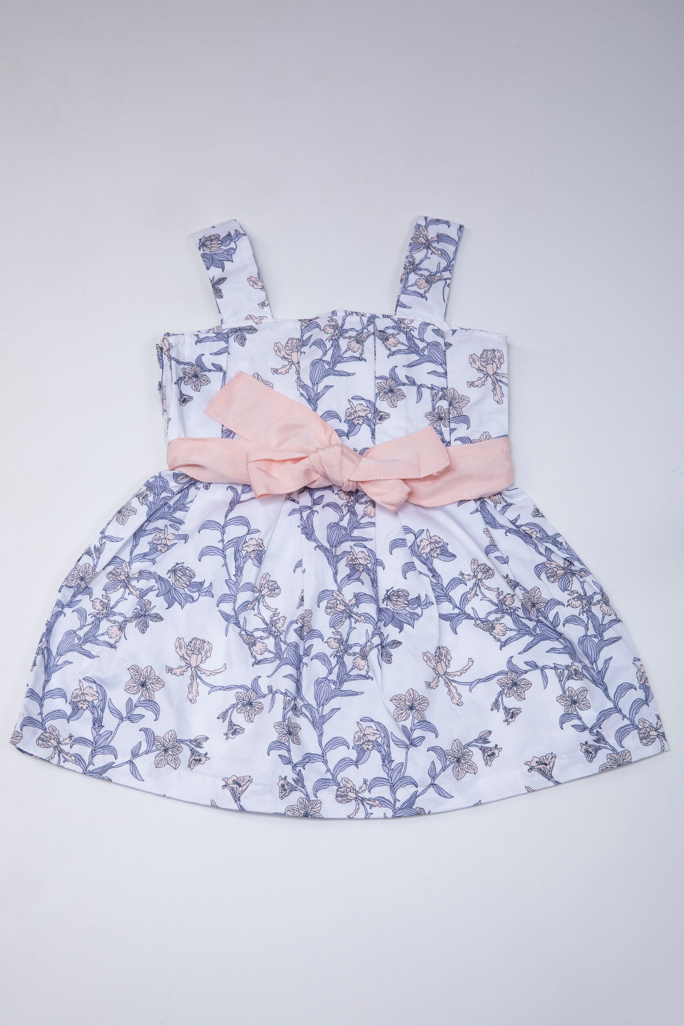 جينجرسنابس فستان بناتي مشجر حمالات بفيونكة على الخصر متعدد الألوان