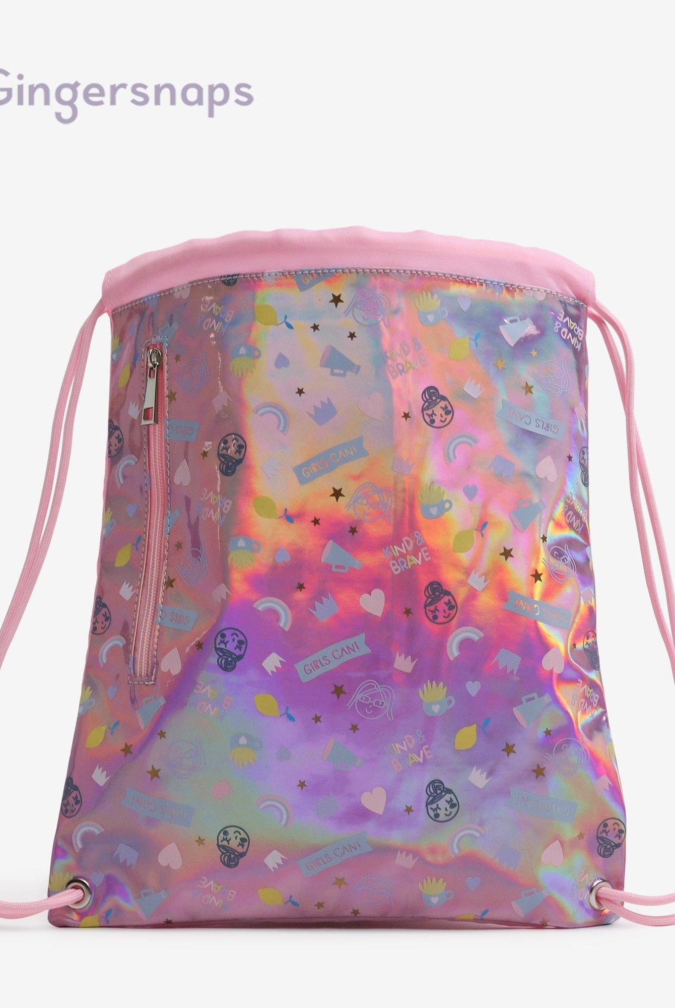 جينجرسنابس حقيبة منقوشة طويلة لامعة بناتي البنفسجي