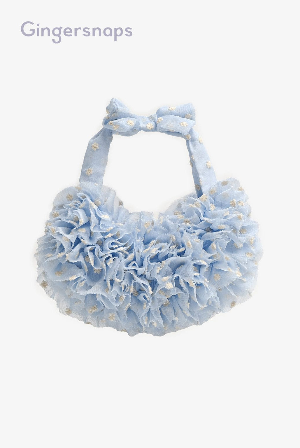 جينجرسنابس حقيبة كتف منقوشة مكشكشة بفيونكة بناتي أزرق