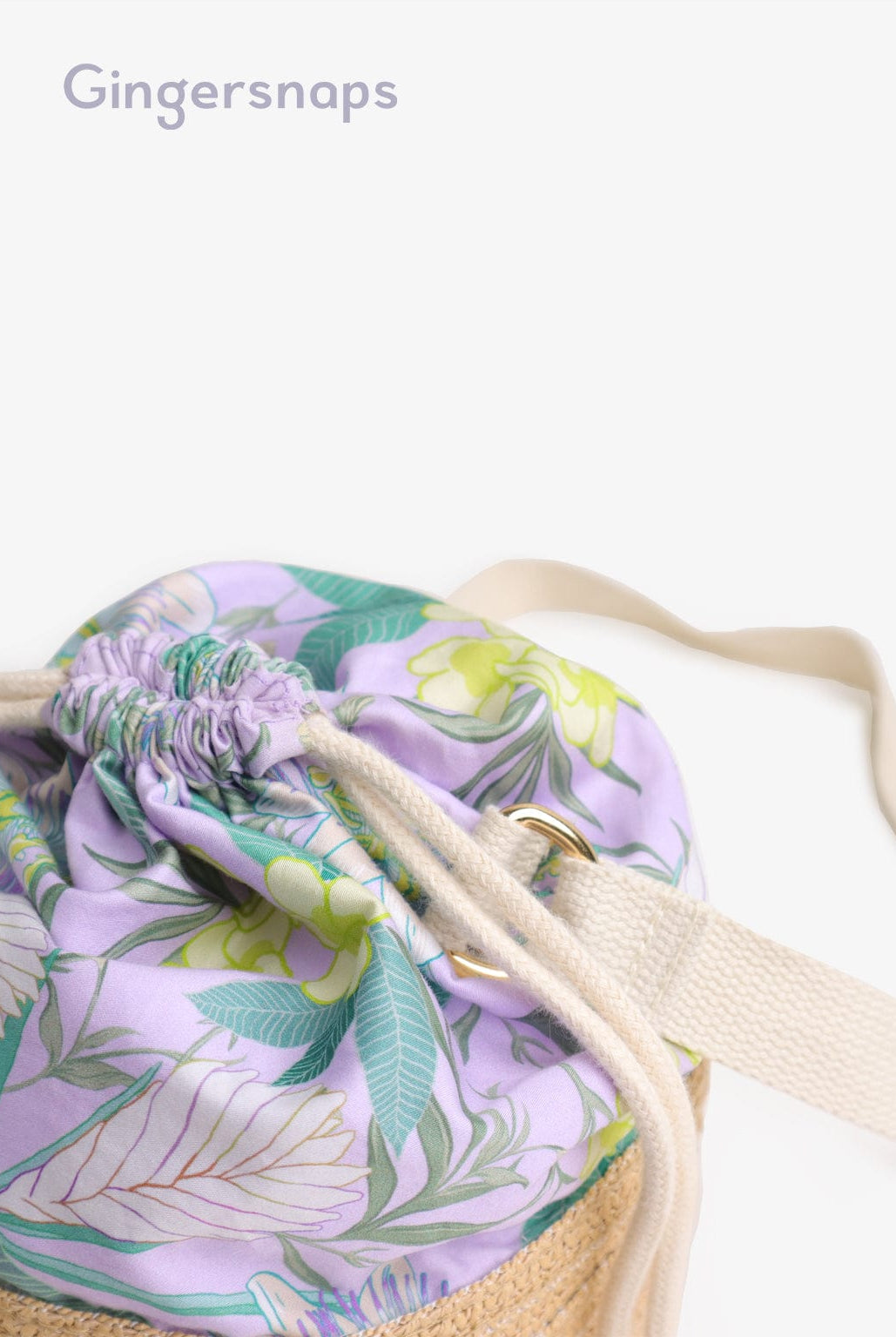 جينجرسنابس شنطة خوص قماش منقوش بناتي متعدد الألوان