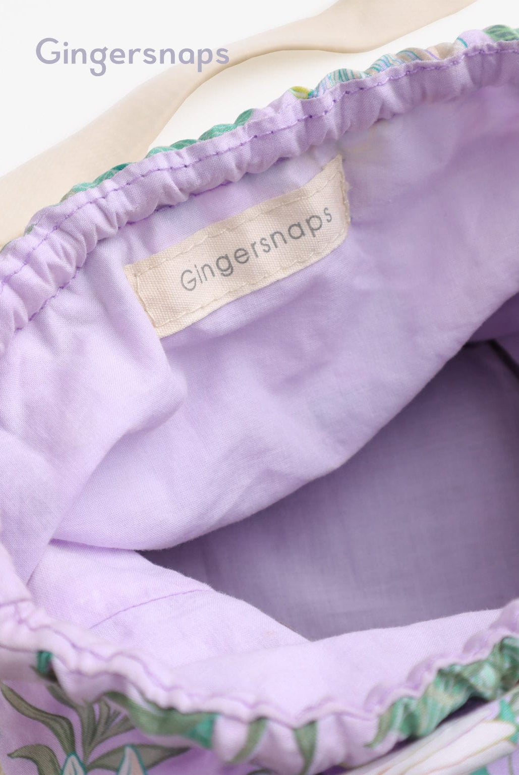 جينجرسنابس شنطة خوص قماش منقوش بناتي متعدد الألوان