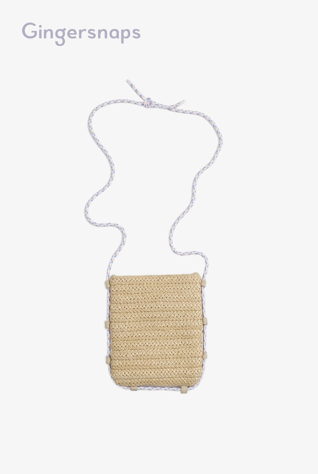 جينجرسنابس حقيبة بناتي خوص برسمة طاووس بيج