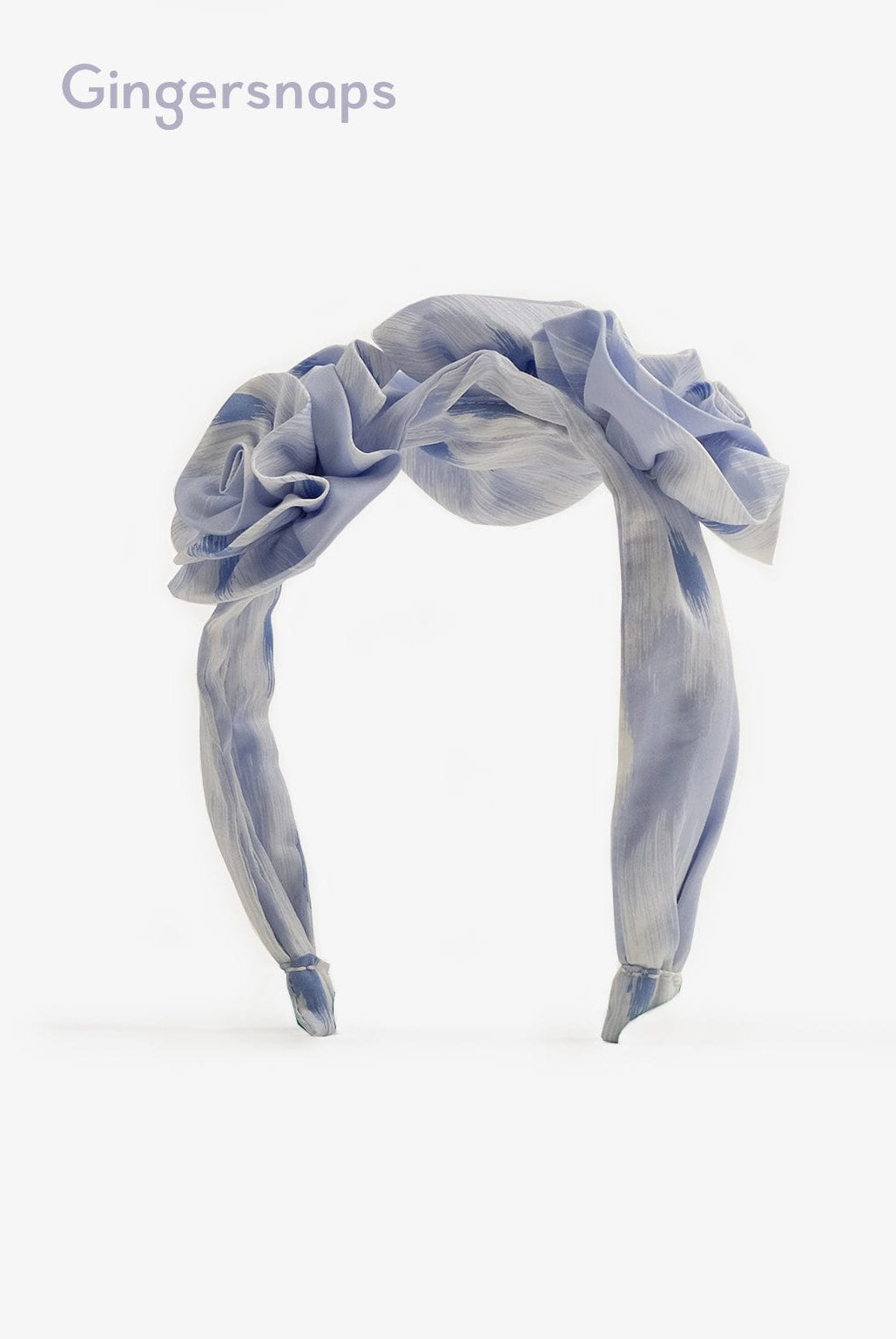 جينجرسنابس طوق شعر على شكل ورد بناتي أزرق