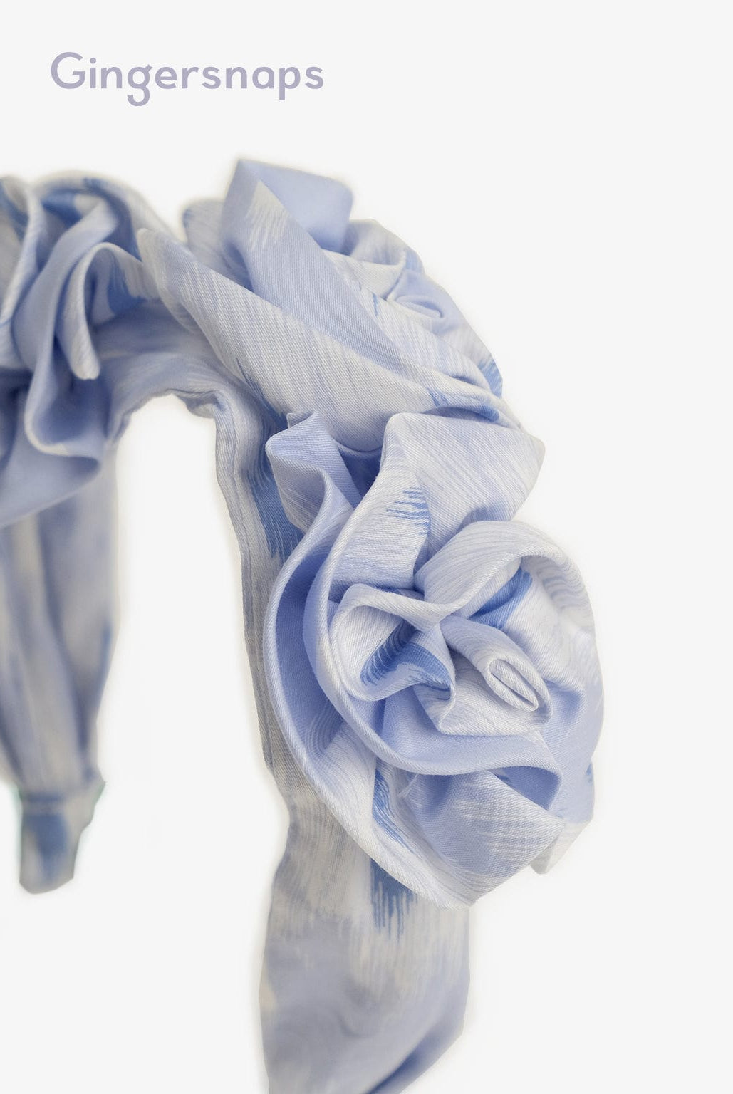 جينجرسنابس طوق شعر على شكل ورد بناتي أزرق