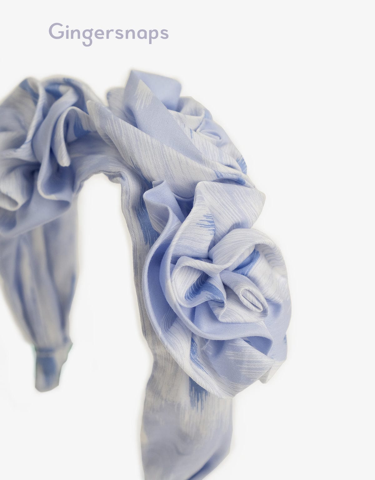 جينجرسنابس طوق شعر على شكل ورد بناتي أزرق