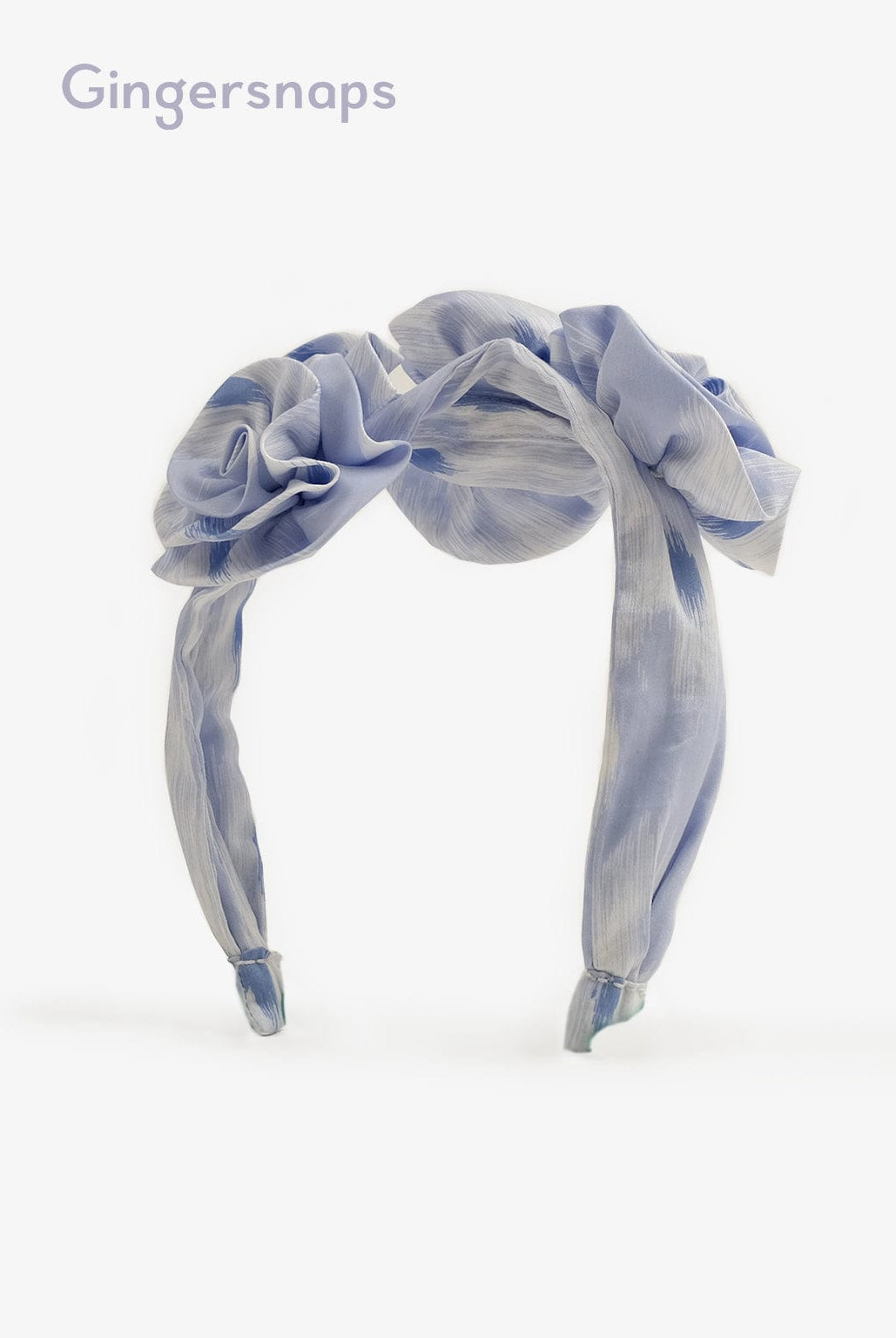 جينجرسنابس طوق شعر على شكل ورد بناتي أزرق