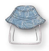 جينجرسنابس قبعة بناتي مكشكشة مشجرة الأزرق والزهري