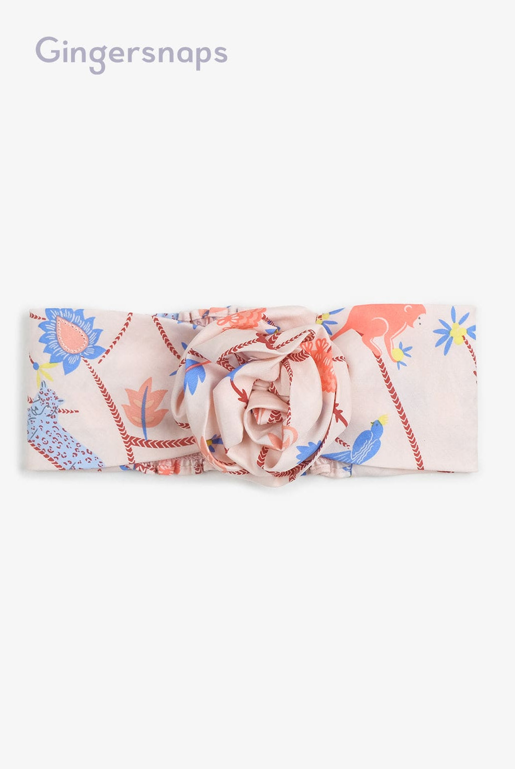 جينجرسنابس ربطة شعر منقوشة على شكل وردة بناتي متعدد الألوان