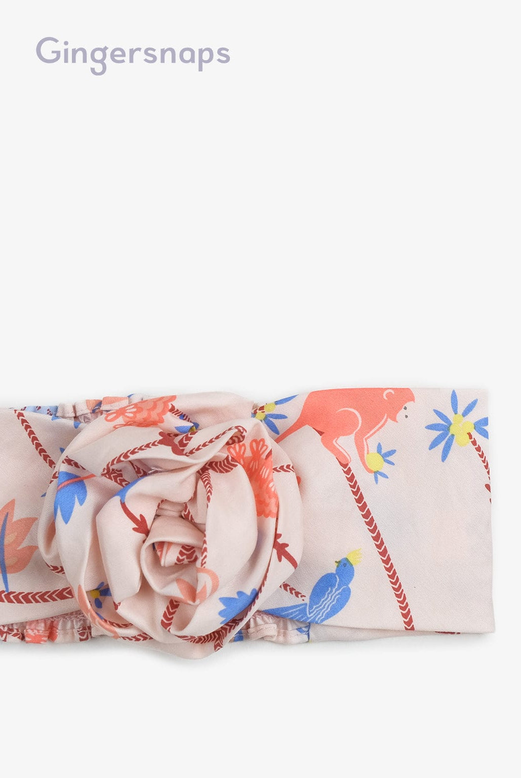 جينجرسنابس ربطة شعر منقوشة على شكل وردة بناتي متعدد الألوان