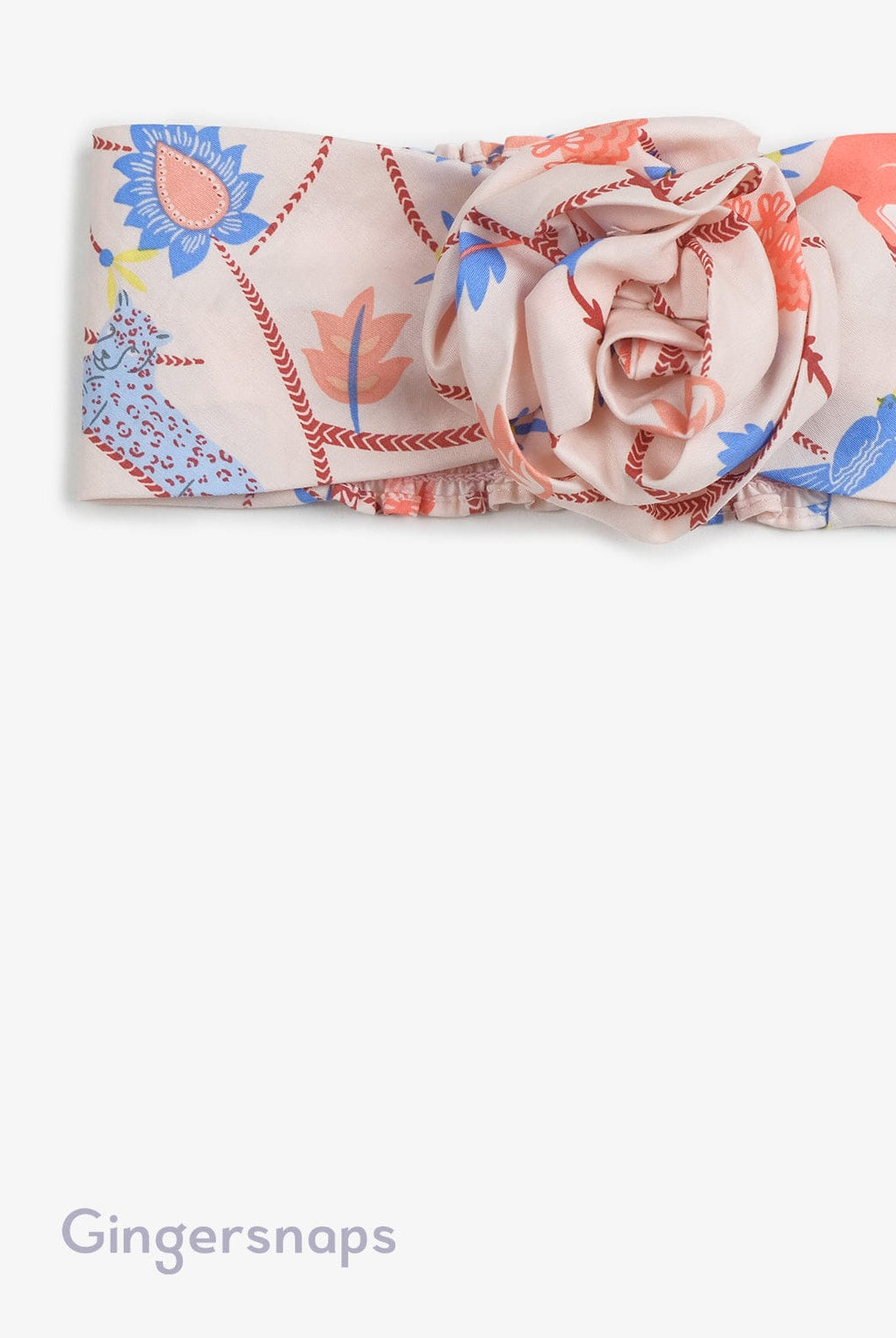 جينجرسنابس ربطة شعر منقوشة على شكل وردة بناتي متعدد الألوان