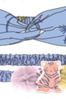 جينجرسنابس طوق شعر بناتي بفيونكة متعدد الألوان