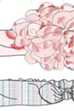 جينجرسنابس طوق شعر بناتي وردة مع فيونكة متعدد الألوان