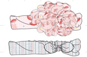 جينجرسنابس طوق شعر بناتي وردة مع فيونكة متعدد الألوان