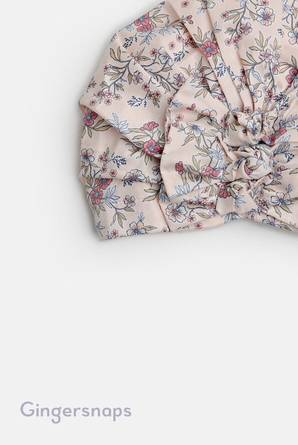 جينجرسنابس بونيه مشجر بفيونكة بناتي أطفال وردي