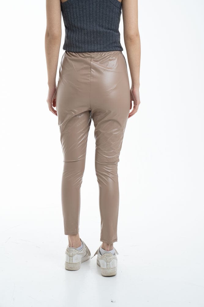 نتشي بنطال جلد نسائي بحجر طويل