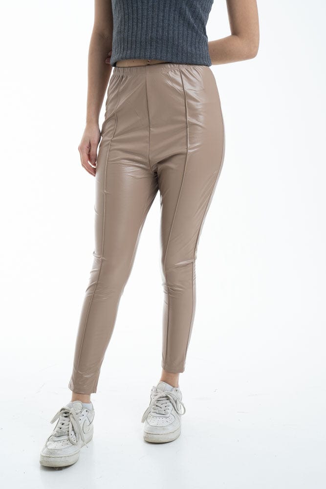 نتشي بنطال جلد نسائي بحجر طويل