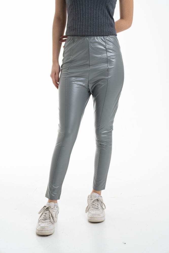 نتشي بنطال جلد نسائي بحجر طويل