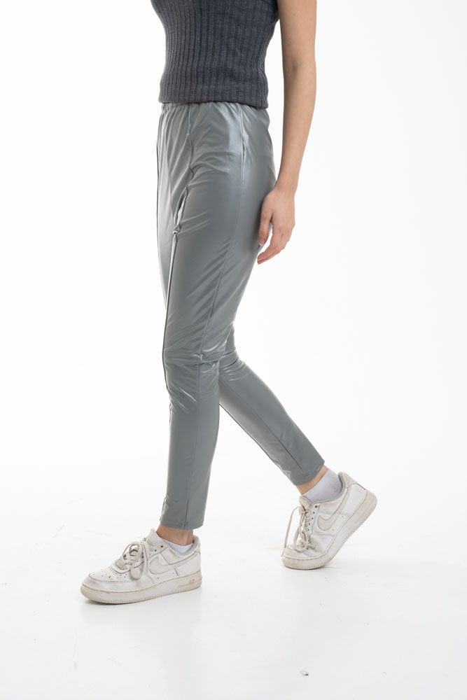 نتشي بنطال جلد نسائي بحجر طويل