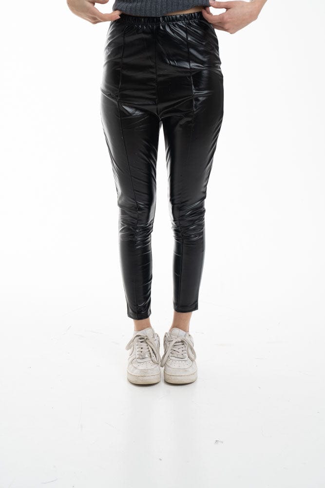 نتشي بنطال جلد نسائي بحجر طويل