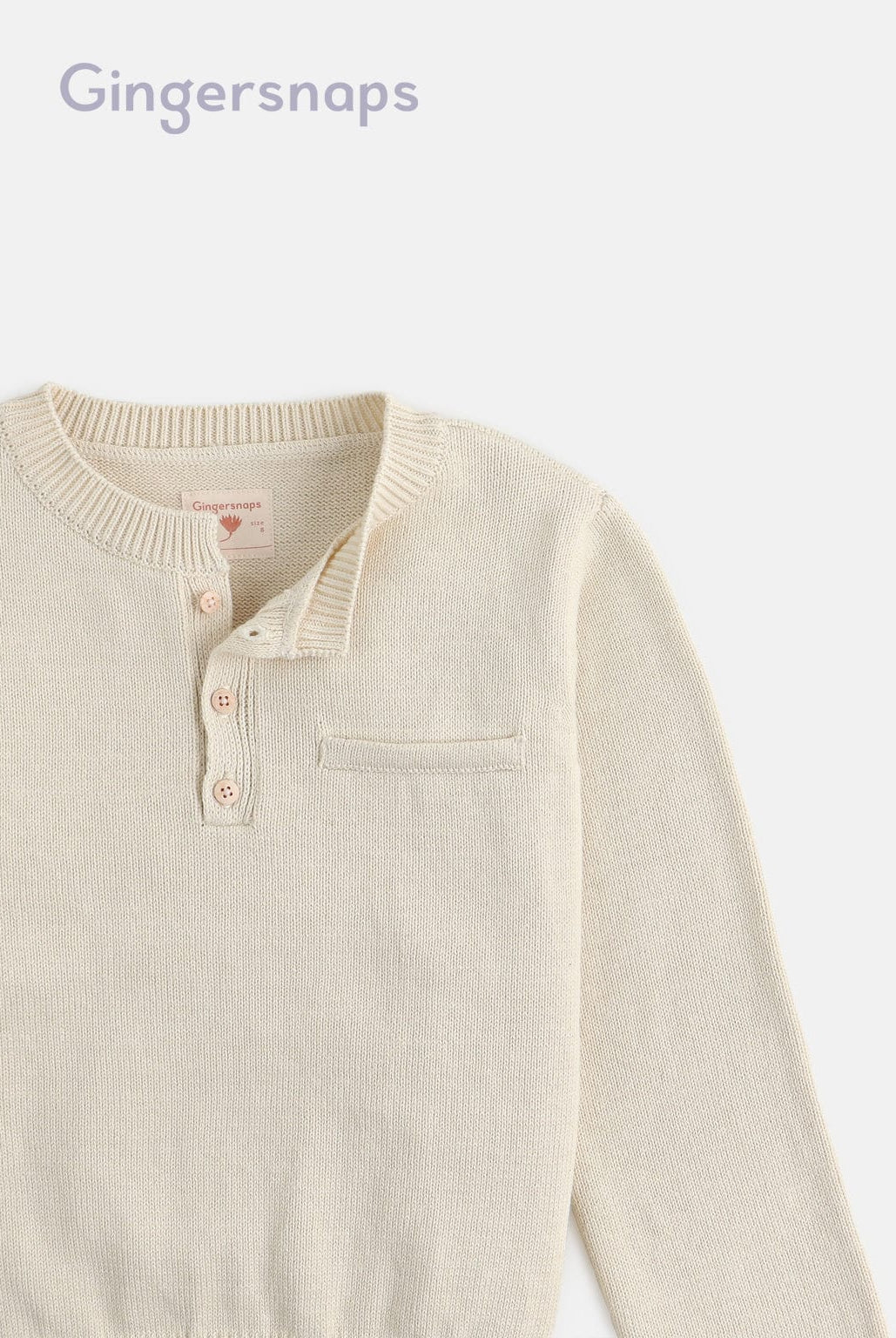 جينجرسنابس بلوفر أولادي أزرار أمامية كم طويل