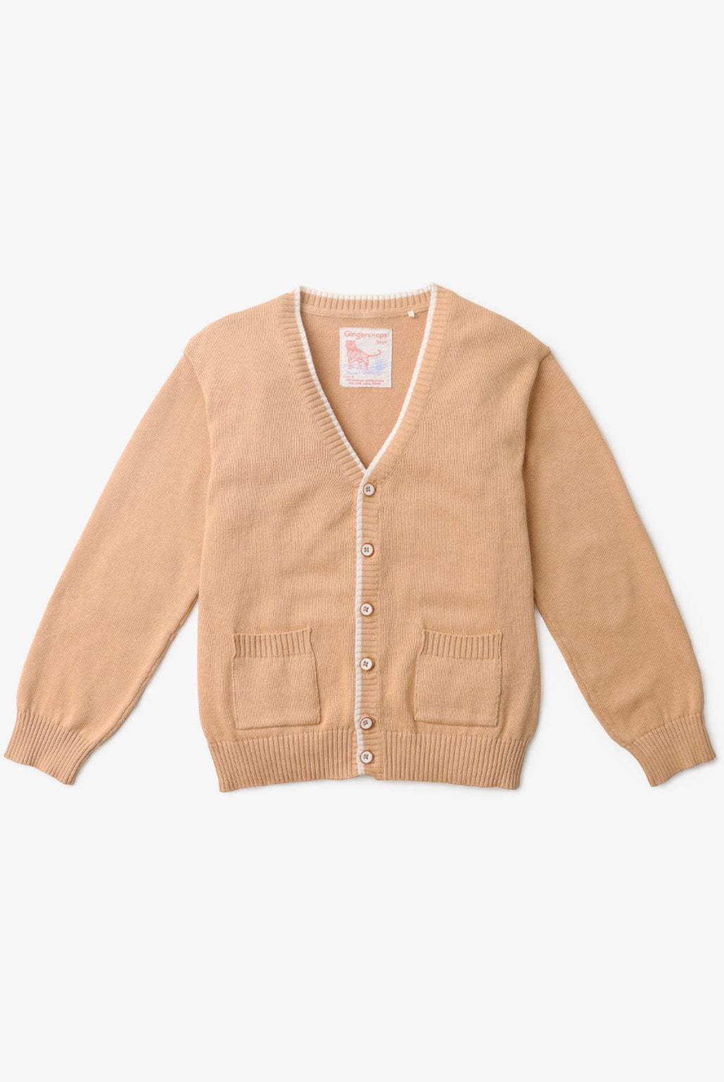 جينجرسنابس كارديجان بأزرار أمامية وجيوب أمامية كم طويل ولادي بني
