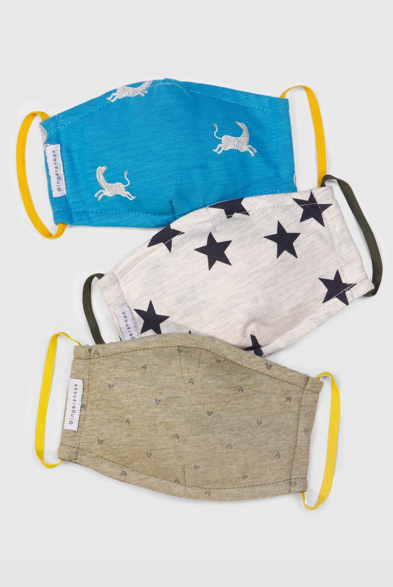 جينجرسنابس كمامات وجه منقوشة ولادي متعدد الألوان