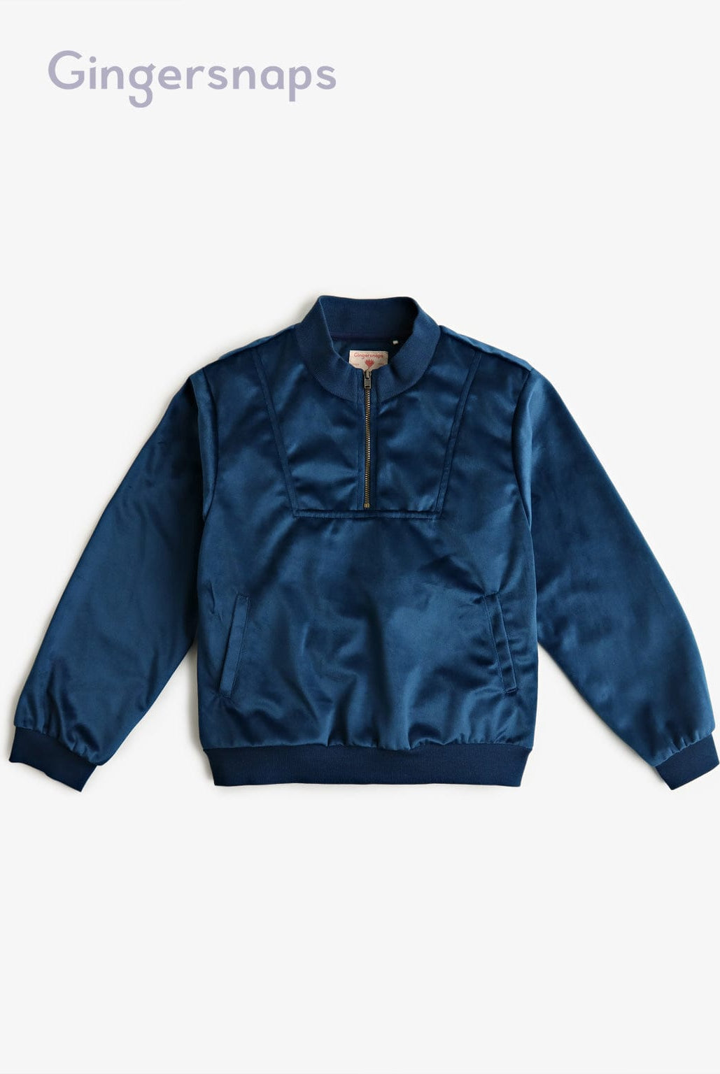 جينجرسنابس سويت شيرت أولادي كم طويل وسحاب أزرق