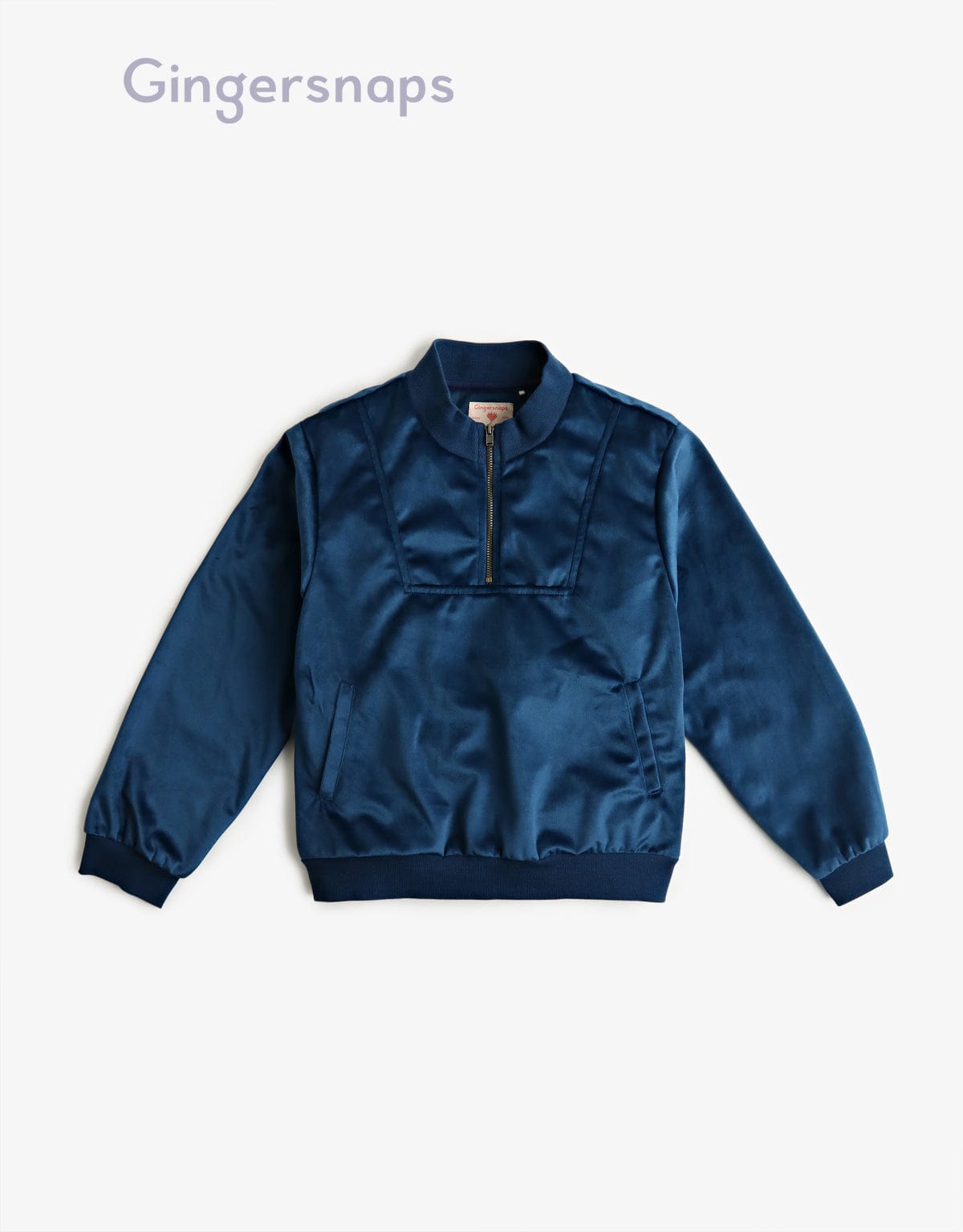 جينجرسنابس سويت شيرت أولادي كم طويل وسحاب أزرق