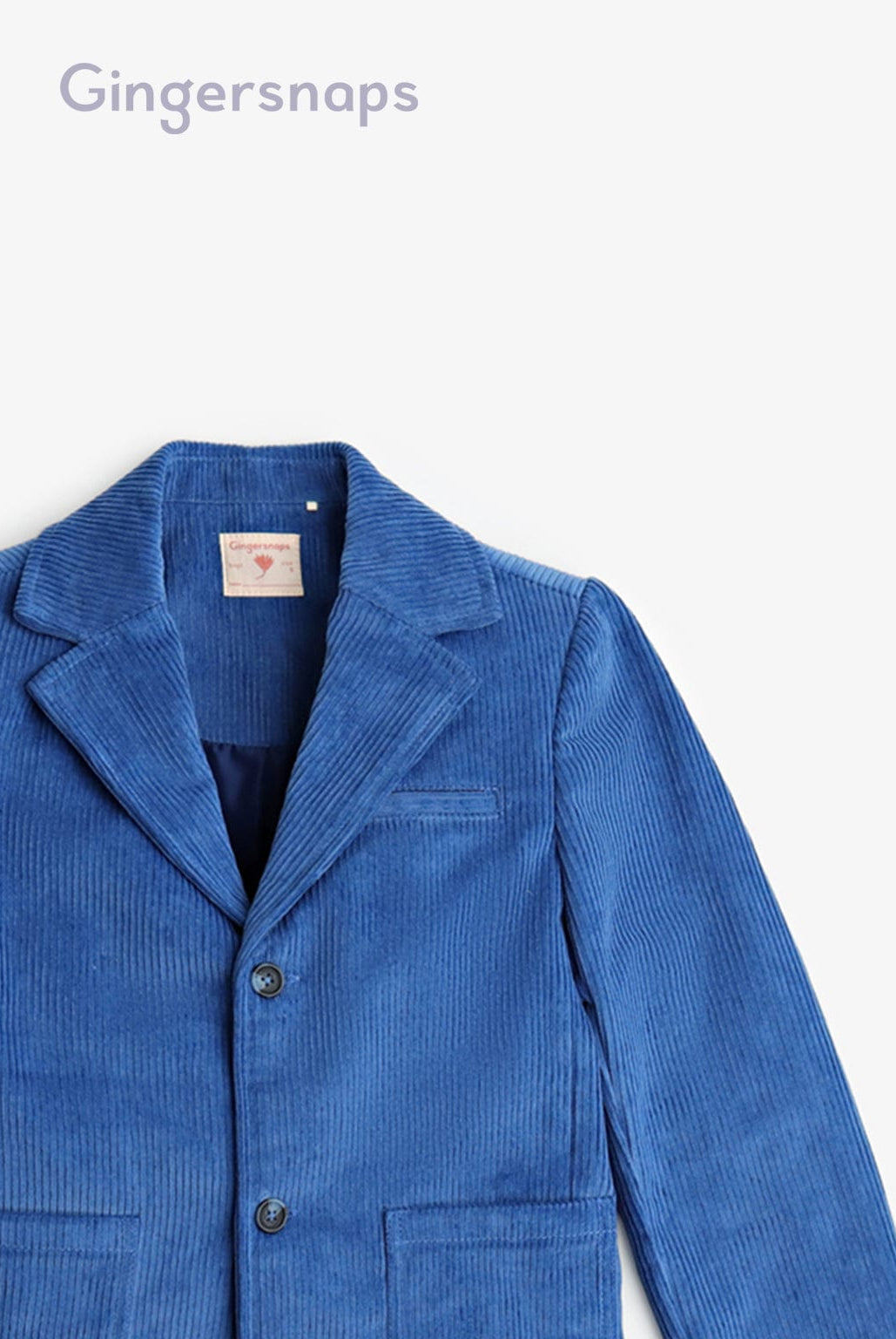 جينجرسنابس سترة بجيوب أمامية وأزرار كم طويل أطفال ولادي أزرق