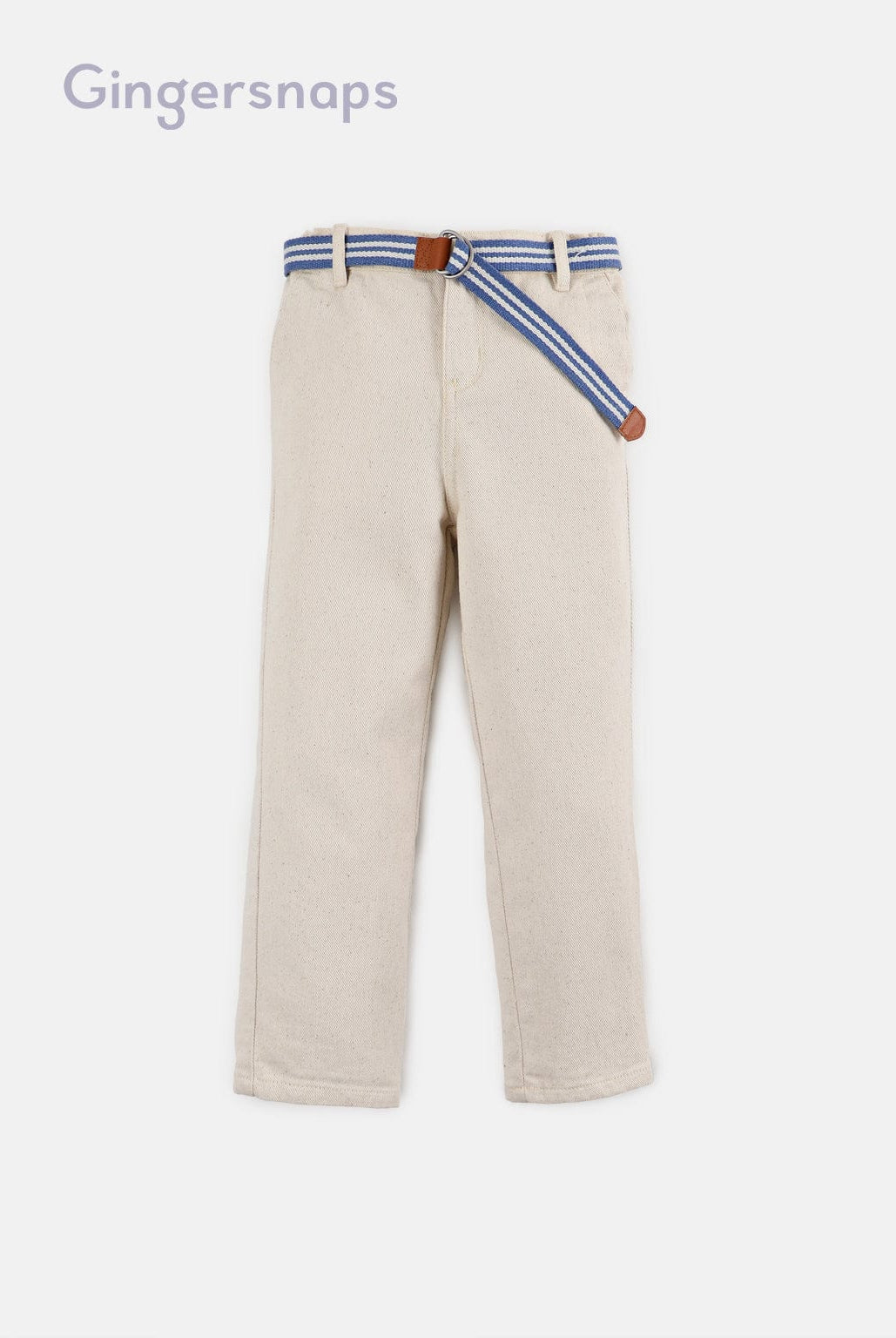 جينجرسنابس بنطلون ولادي سادة بسحاب وجيوب جانبية أبيض