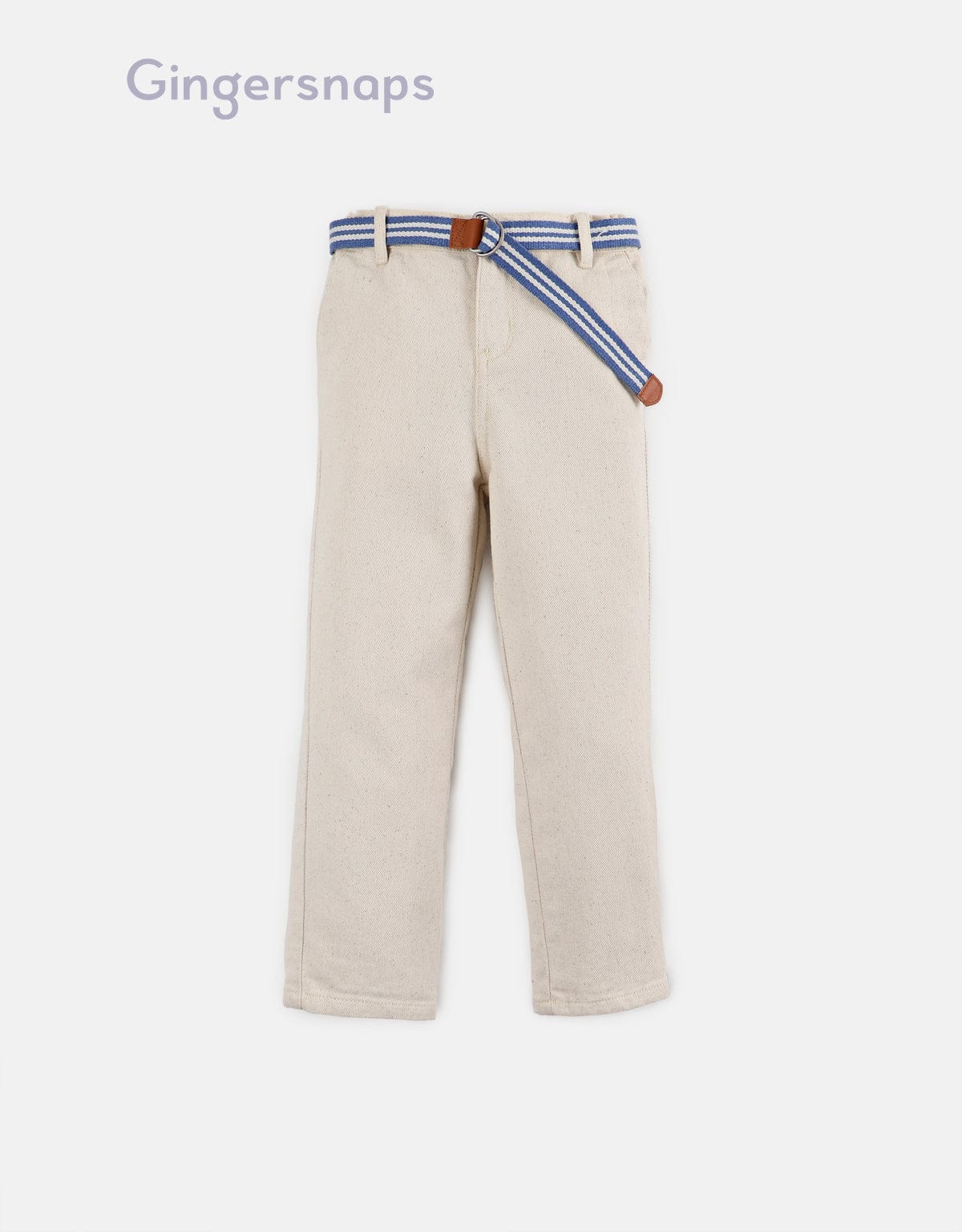 جينجرسنابس بنطلون ولادي سادة بسحاب وجيوب جانبية أبيض