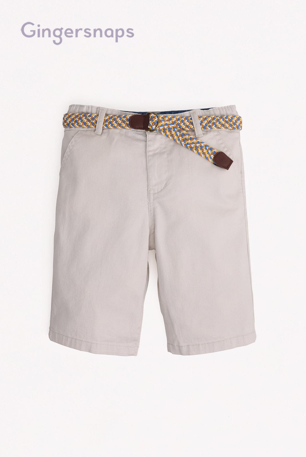 جينجرسنابس شورت سادة أولادي بحزام على الخصر أصفر