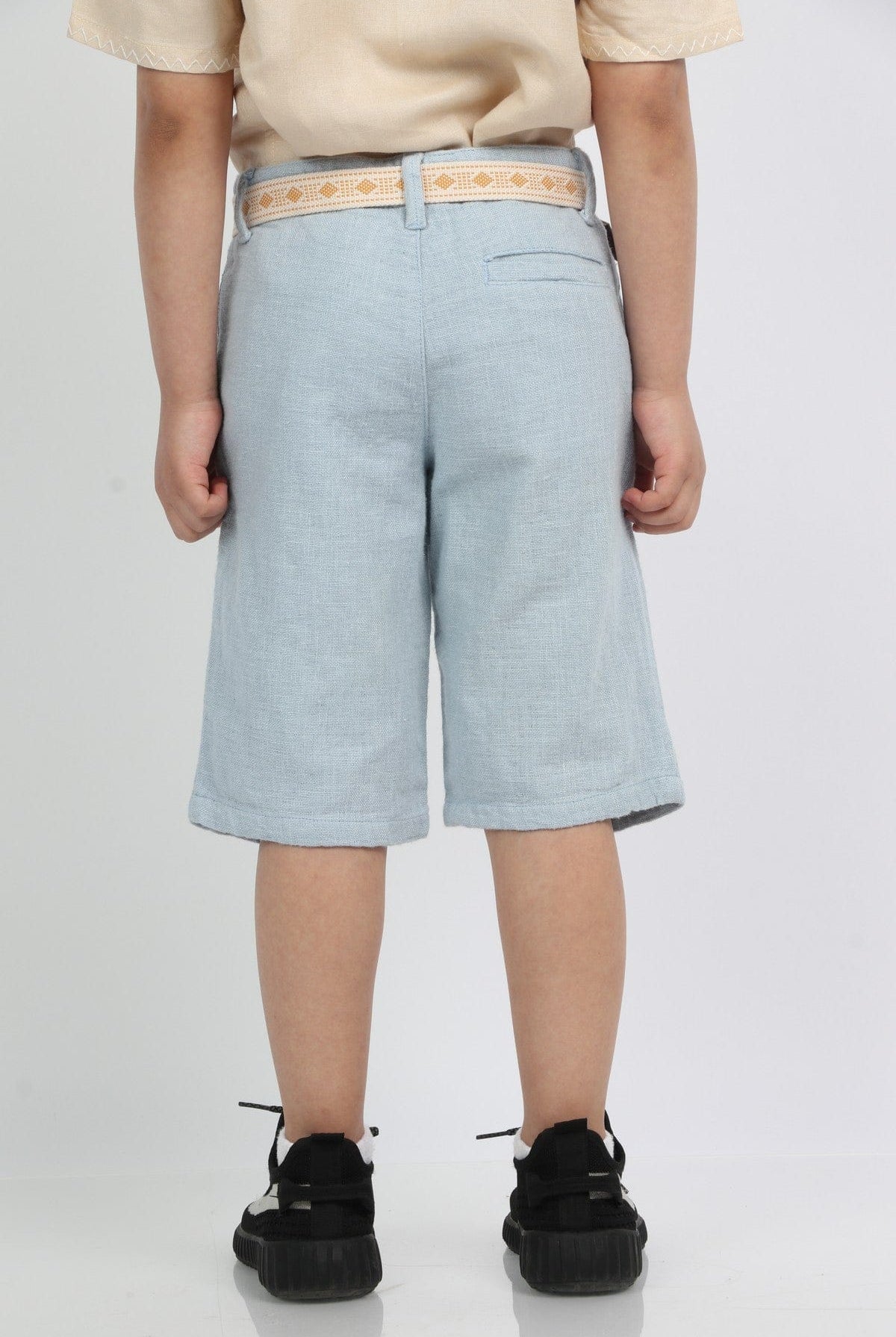 جينجرسنابس شورت ولادي طويل مع ثنية أزرق فاتح