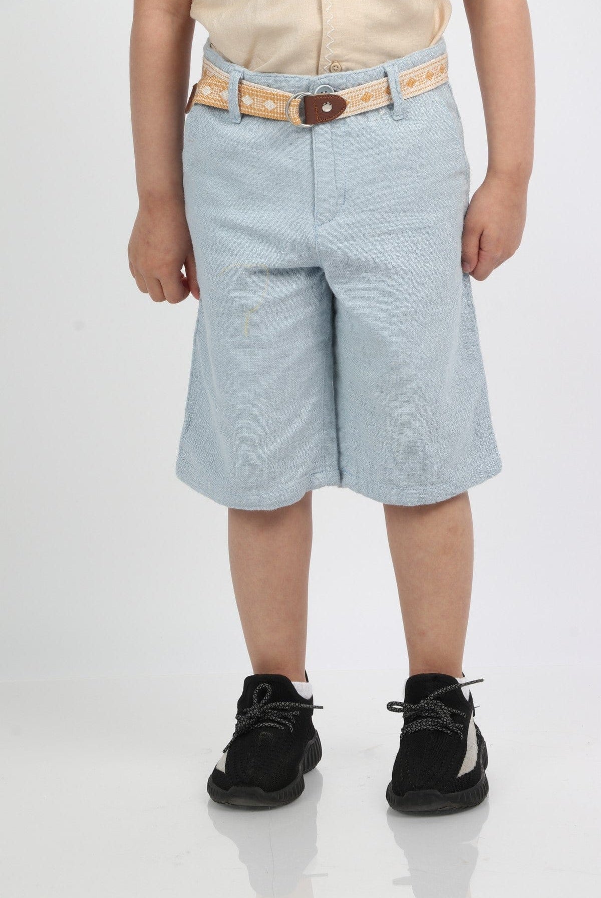 جينجرسنابس شورت ولادي طويل مع ثنية أزرق فاتح