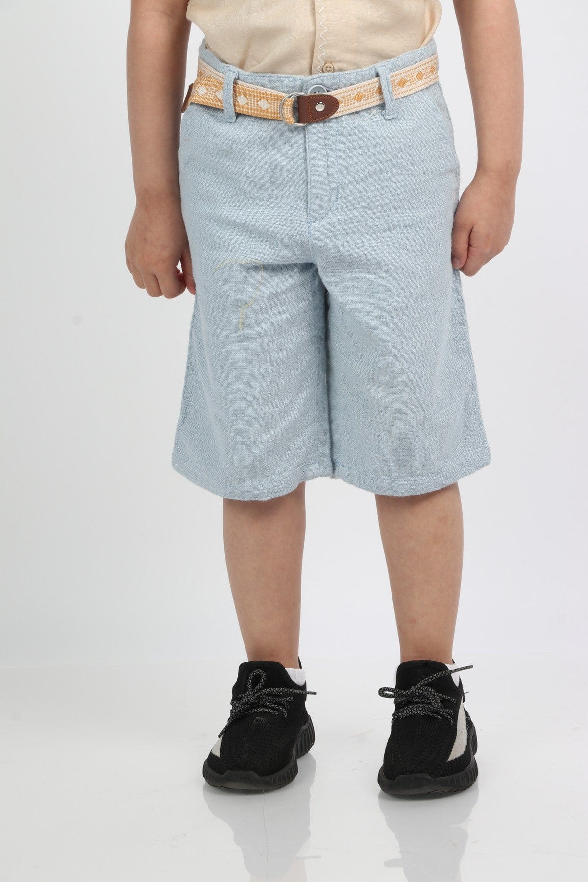 جينجرسنابس شورت ولادي طويل مع ثنية أزرق فاتح