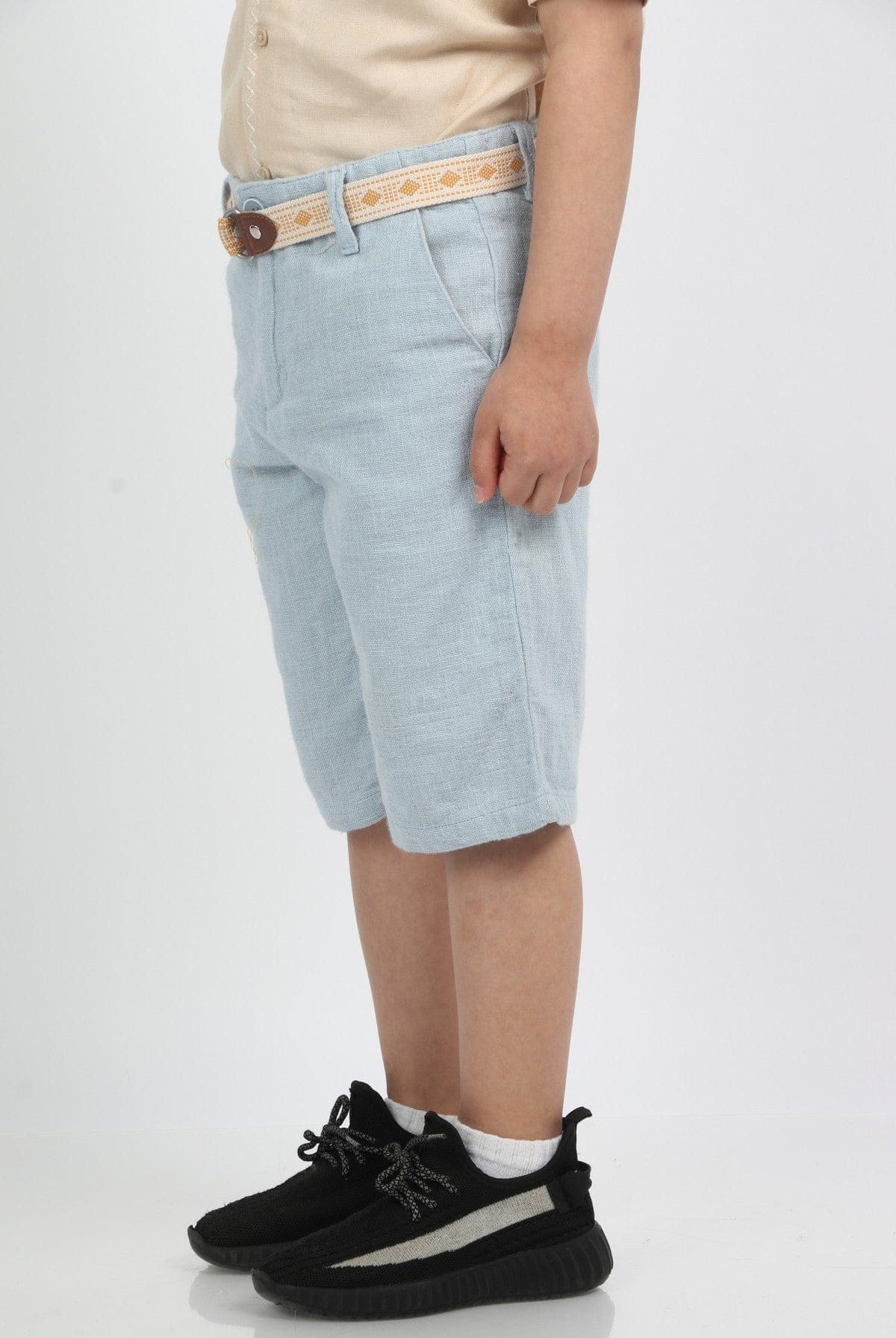 جينجرسنابس شورت ولادي طويل مع ثنية أزرق فاتح