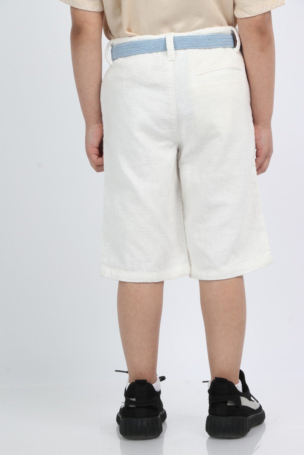 جينجرسنابس شورت ولادي طويل بخصر مرتفع سادة أبيض