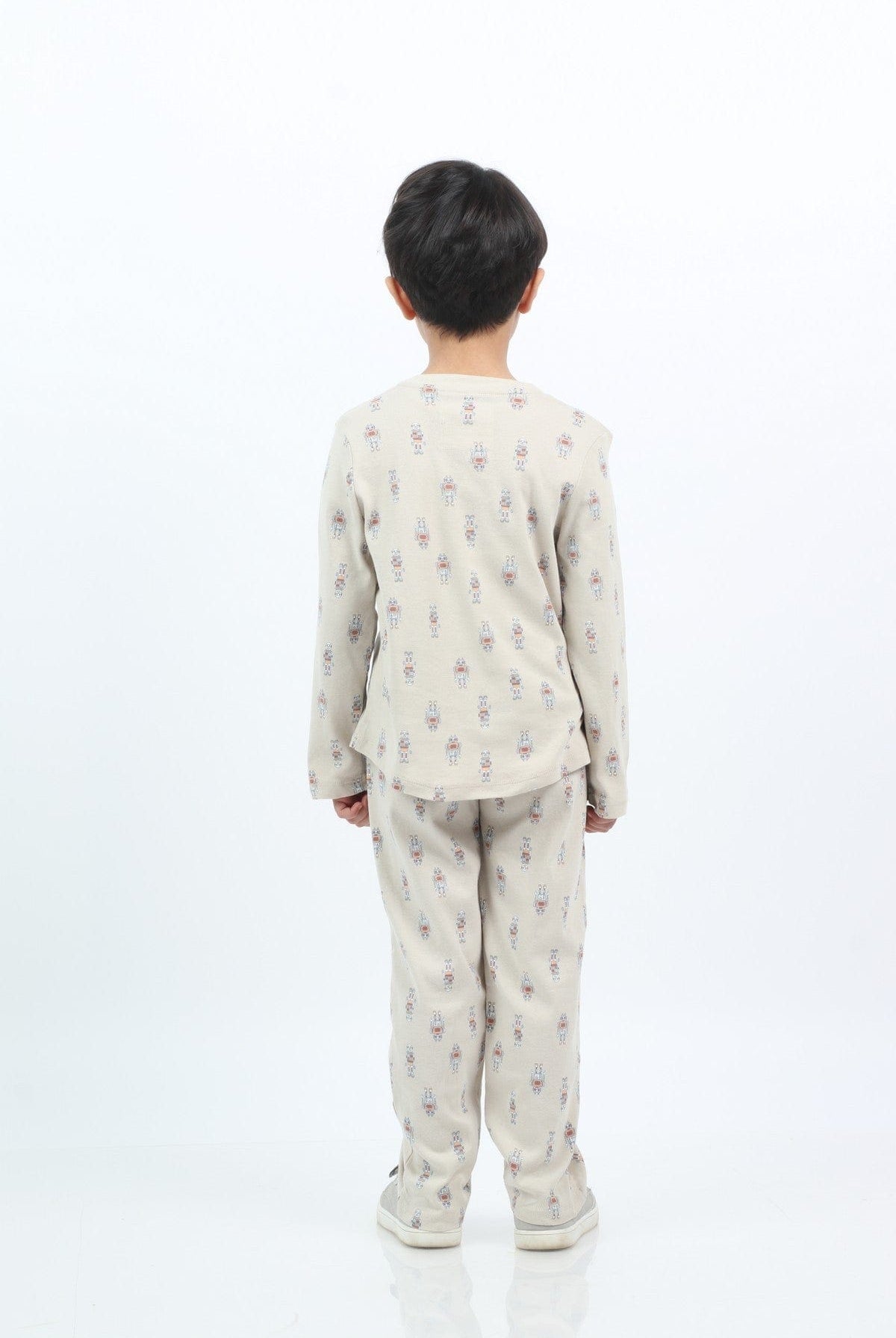 جينجرسنابس بيجامة اولاد رضع مزينة بطبعة بني