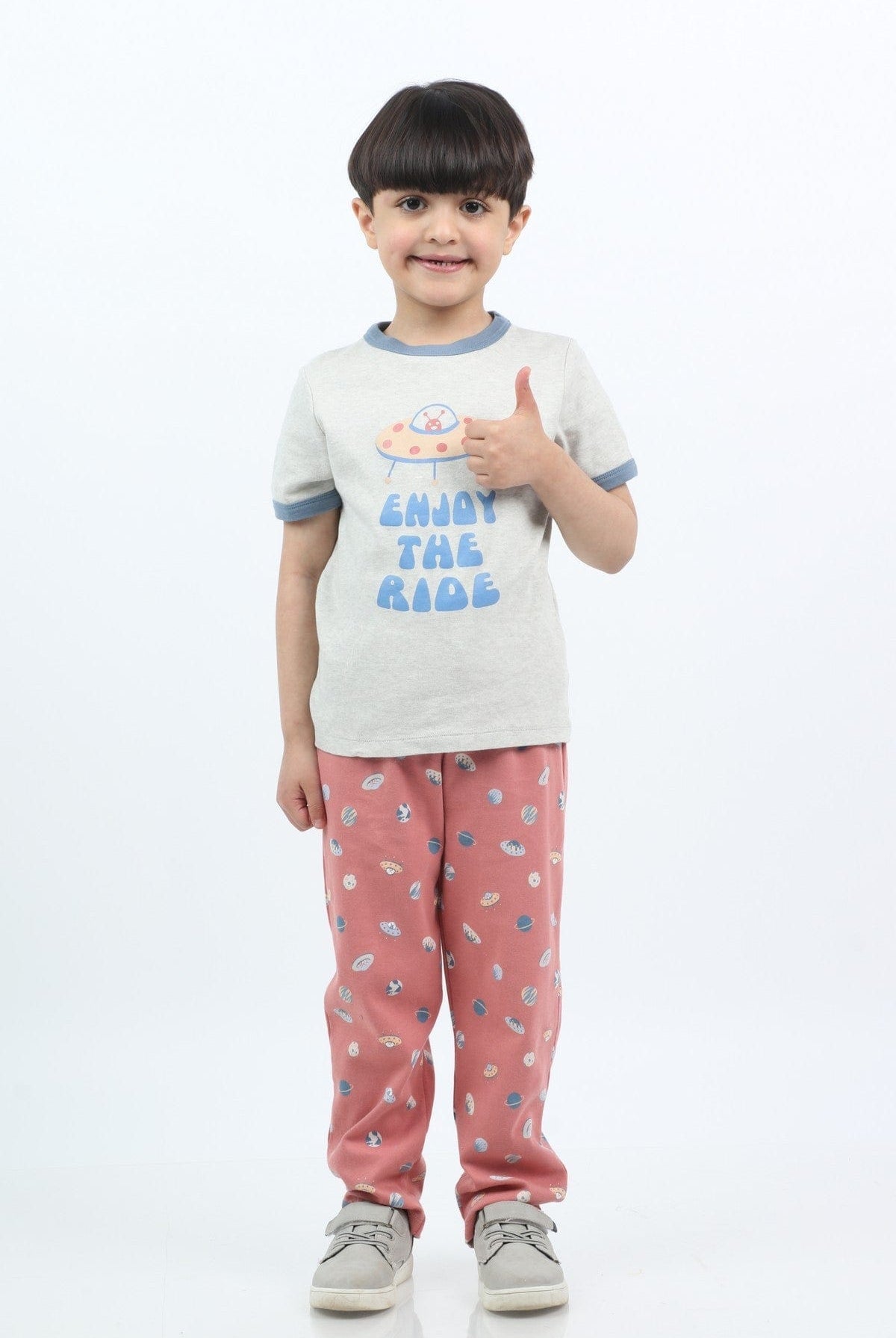 جينجرسنابس بيجامة اولاد رضع صيفي بطبعة أطباق طائرة متعدد الألوان